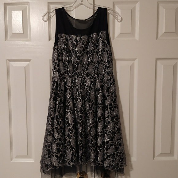 Metallic Black Holiday Dress - Picture 4 of 5